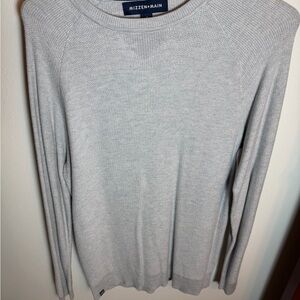 Mizzen+Main Men's Light Gray Crewneck Waffle Knit Sweater